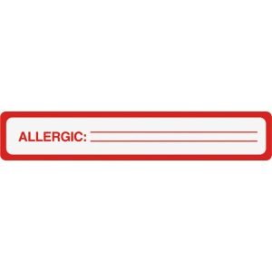Tabbies Permanent Allergic To: Allergy Label Roll, TAB40561, Red, Roll Of 175