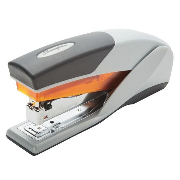 Swingline Optima 25 Reduced Effort Stapler, 25 Sheets Capacity, Orange/Gray