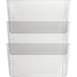 Sparco Stak-A-File Vertical Filing Systems - 14.5"" Height x 13.1"" Width x 4.3"" Depth - Wall Mountable - Clear - 3 / Pack