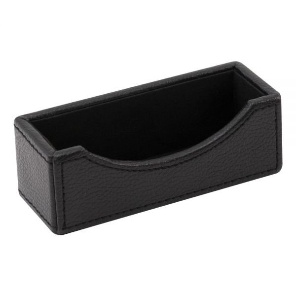 Black Faux Leather Business Card Holder