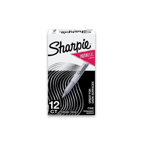 Loading...Sharpie Metallic Permanent Markers, Fine Point, Silver, 12 Count