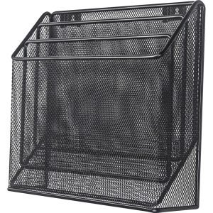 Lorell Mesh 3-Tier Desktop Sorter, Black