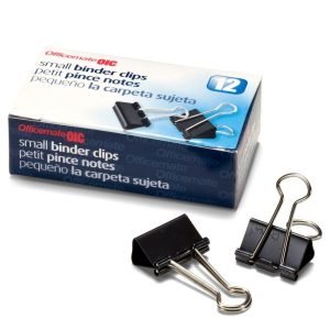 OIC Binder Clips, Small, 3/4"", Black, Box Of 12