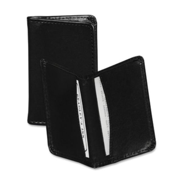 Samsill 81220 Regal Leather Business Card Holder, Case Holds 25 Business, Black (81220)