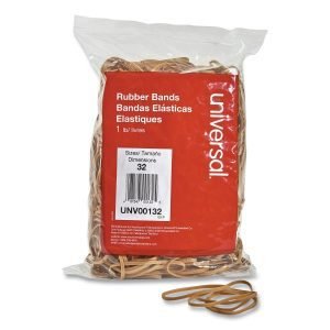 Universal Rubber Bands, Size 32, 0.04"" Gauge, Beige, 1 lb Box, 820/Pack
