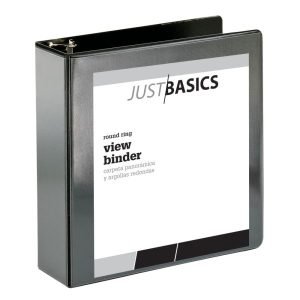 Loading...Just Basics Basic View 3-Ring Binder, 3"" Round Rings, Black