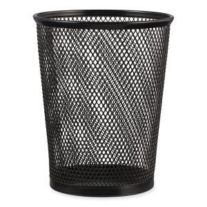 Universal Jumbo Steel Mesh Pencil Cup, 4.38"" Diameter x 5.38""h, Black