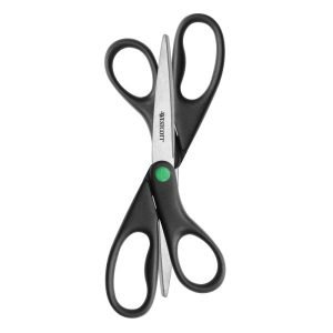 Westcott KleenEarth All-Purpose Scissors, 8"", Straight, Black, Pack Of 2