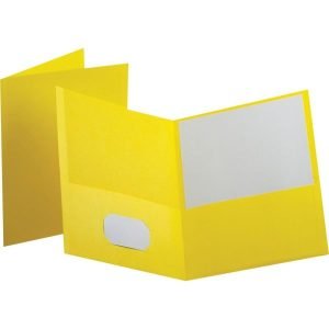 Esselte Letter-Size Twin-Pocket Report Covers, Yellow, Box Of 25