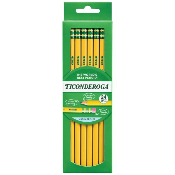 Ticonderoga Pencils, #2 Lead, Medium Soft, Pack of 24